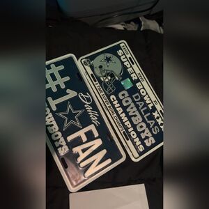 Dallas Cowboys License Plate Set - Navy & Silver
